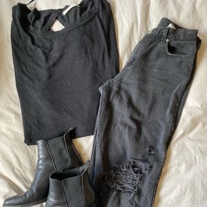 Free People Black Tee